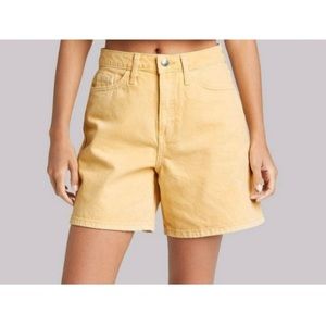 New Wild Fable High Rise Bermuda jean shorts Yellow